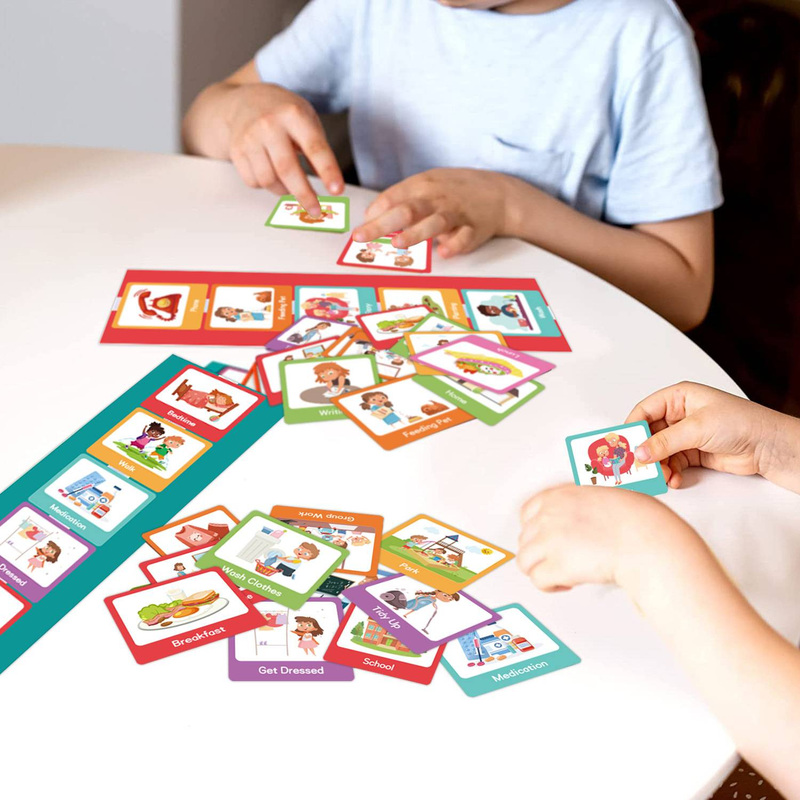 Tabella del tempo visivo per bambini Comunicazione non verbale Ausili visivi Pianificazione del programma Schede giornaliere_voghion.com