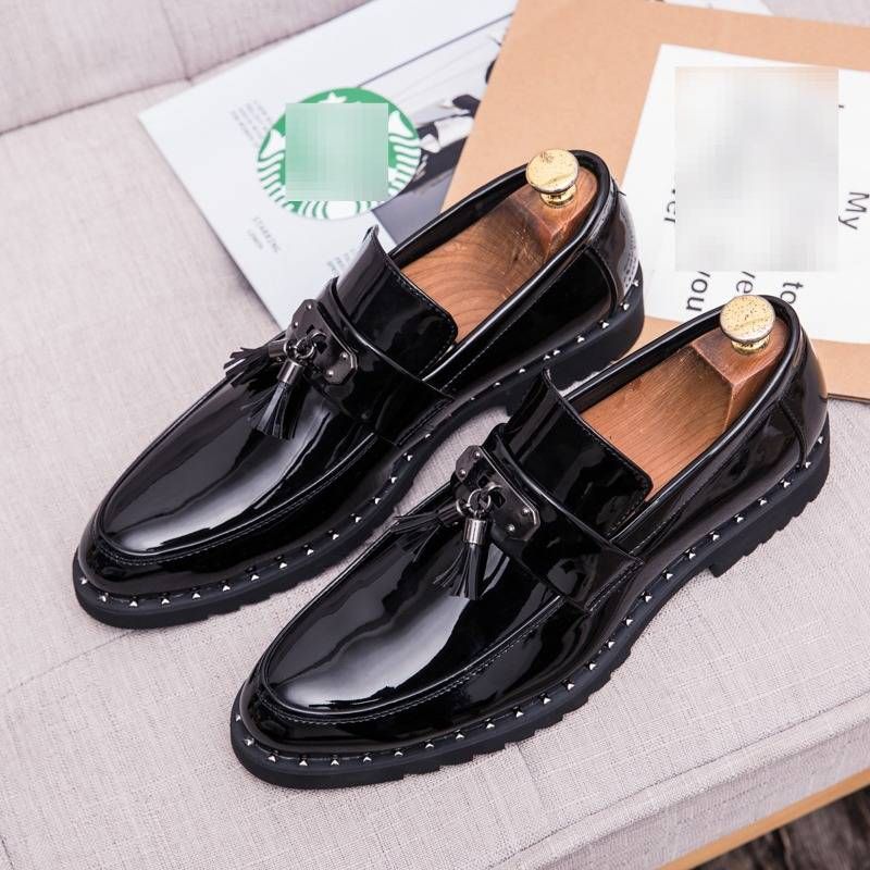 New Fashion Men's Brown Business Casual Loafer Shoes Daily Office Black Buckle Monk Men's Shoes One Foot Cover Banquet Dress Wedding Leather Shoes_voghion.com