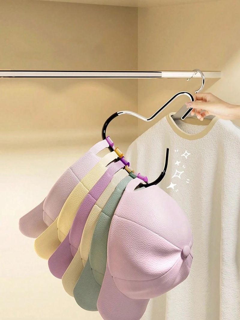1/2 Stück Kappen-Aufbewahrungs-Organizer in zufälligen Farben, Hängende Kappenhalterung für den Kleiderschrank im Schlafsaal, Multifunktionaler Hut-Displayhalter_voghion.com