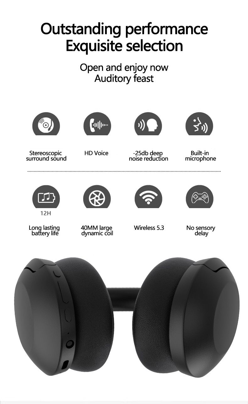 Cuffie Bluetooth con ANC e luci LED per la respirazione - 50 ore di riproduzione, impermeabilità IPX4, BT 5.3, suono Hi-Fi per allenamento/viaggi_voghion.com