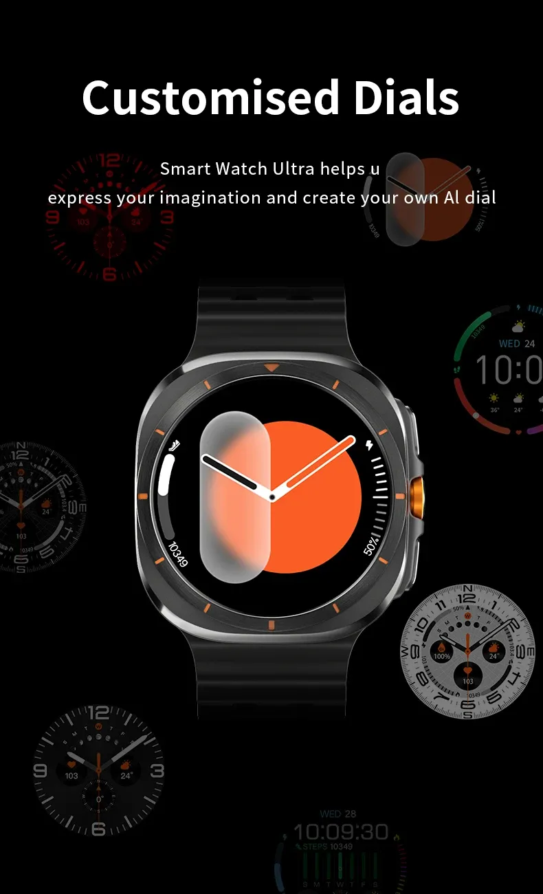 Pro Samsung Galaxy Watch 7 Ultra nové GPS Track chytré hodinky pro muže AMOLED vždy zobrazují hodiny BT Talk NFC sportovní chytré hodinky pro ženy_voghion.com