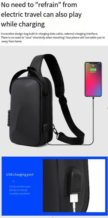 Große Kapazität Outdoor-Radsport-Crossbody für Männer, multifunktionale USB-Lade-Umhängetasche, einfach und vielseitig_voghion.com