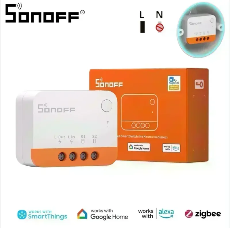 Sonoff ZBMINI L2 Zigbee DIY Smart Switch Kein Neutralleiter erforderlich 1-Gang Zwei-Wege-Alexa Google Home Sprachsteuerung_voghion.com