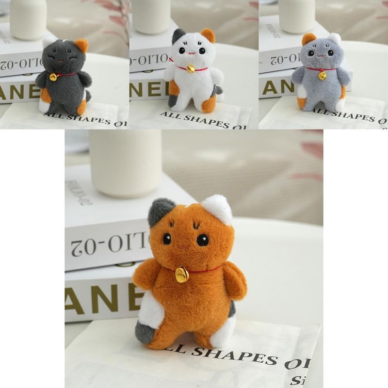 Keychain Adorable Cat Plush With Bell Cute Japanese Style Bag Soft Toy Charm_voghion.com