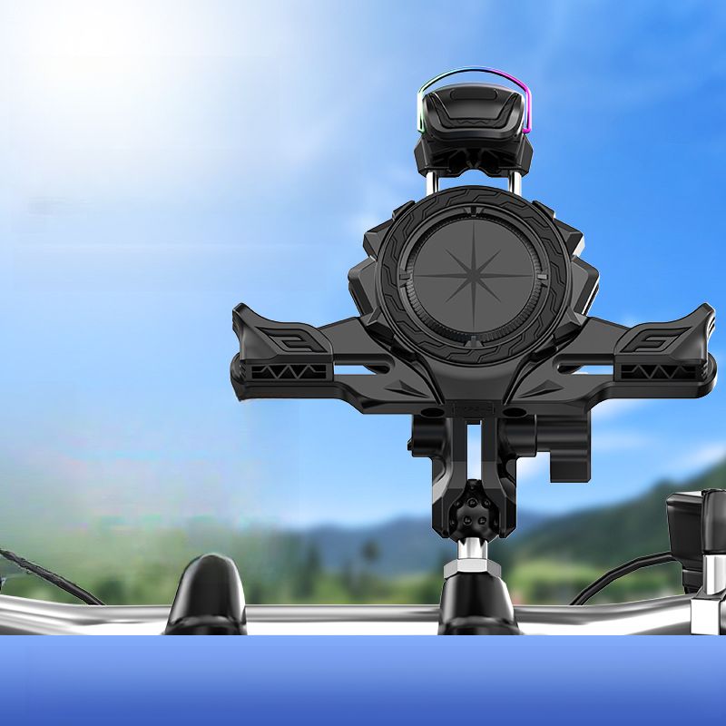 Motorcycle Three-Claw Fixed Electric Bike Clip Wired Charging Riding Phone Holder Rotatable_voghion.com
