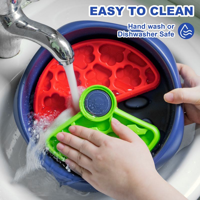 New Pet Feeder Bowl Dish Rotating Plate Puzzle Boredom Relief Slow Eating Training Dog Foraging Toy_voghion.com