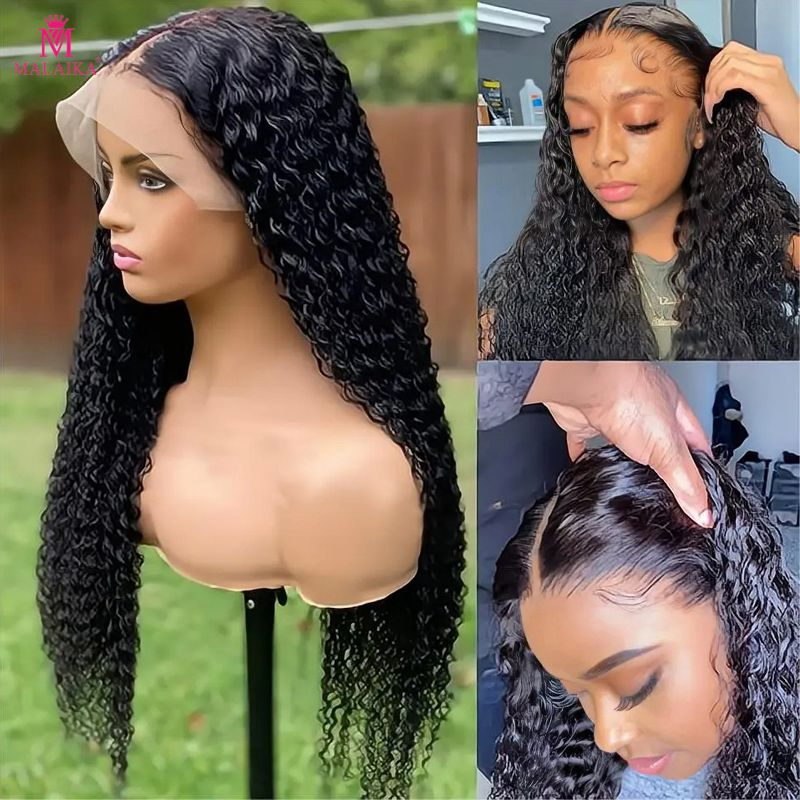 Pelucas delanteras de encaje de onda profunda Cabello humano Peluca delantera de encaje rizado de densidad 180% Pelucas frontales de encaje de cabello humano 13x4 para mujeres negras con cabello de bebé_voghion.com