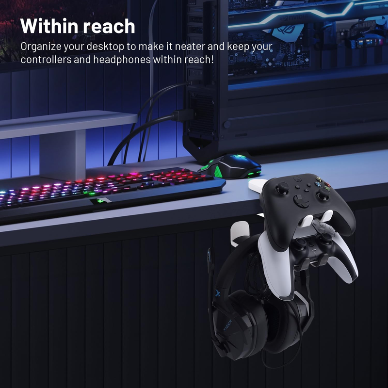 Gameheadset en handgreepbeugel, vrij verstelbaar, geen gaten nodig_voghion.com