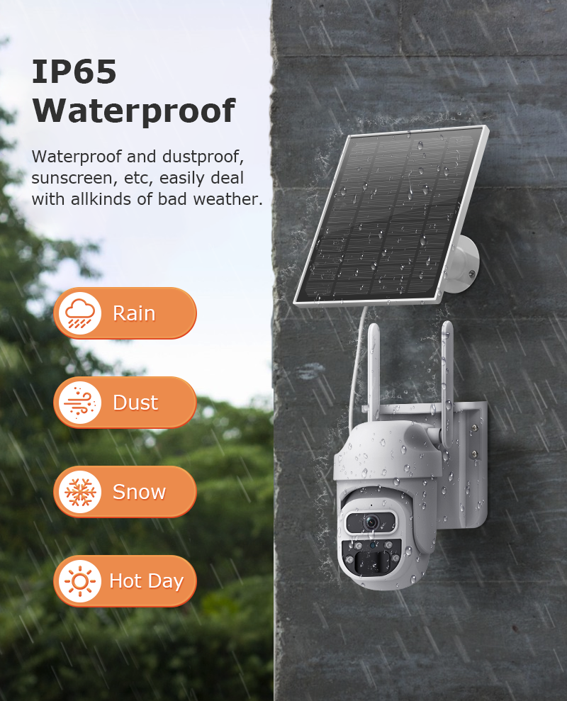 Outdoor Solar CCTV Camera WiFi PTZ Outdoor Waterproof Surveillance For Home Security AI Tracking Light Alarm Colorful Night View Two-Way Talking_voghion.com