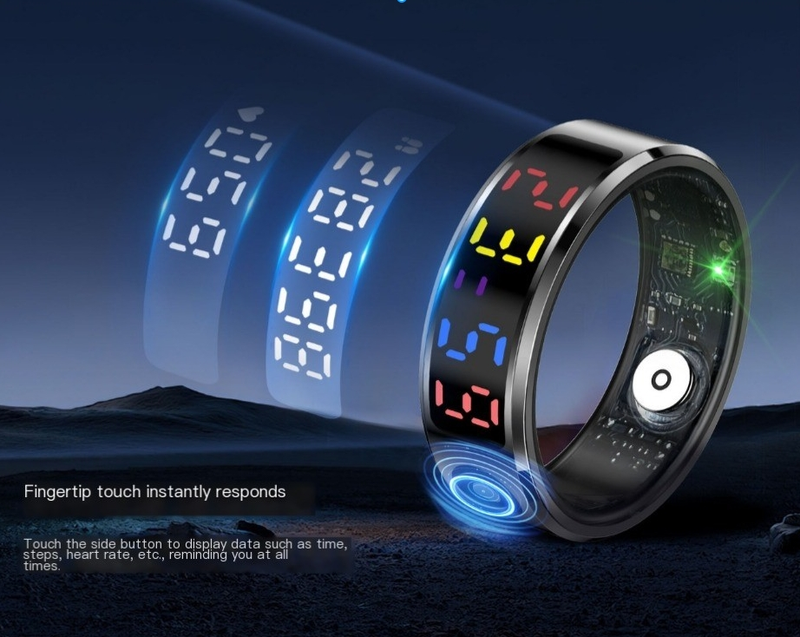 R12 Smart Ring Kleurenscherm Gezonde Ring Slaap Hartslag Bloedzuurstof Gezondheidsmonitoring Bluetooth_voghion.com