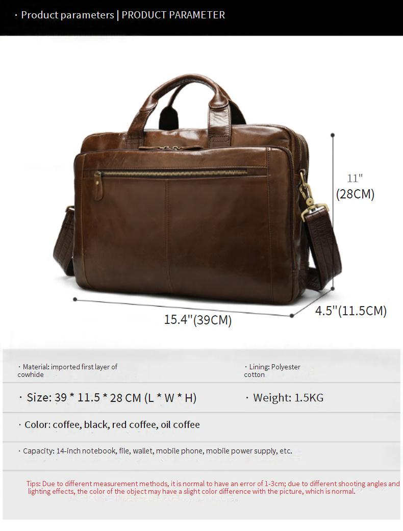 Borse da lavoro in pelle vintage, borsa a tracolla in pelle da uomo, borsa per computer da uomo_voghion.com