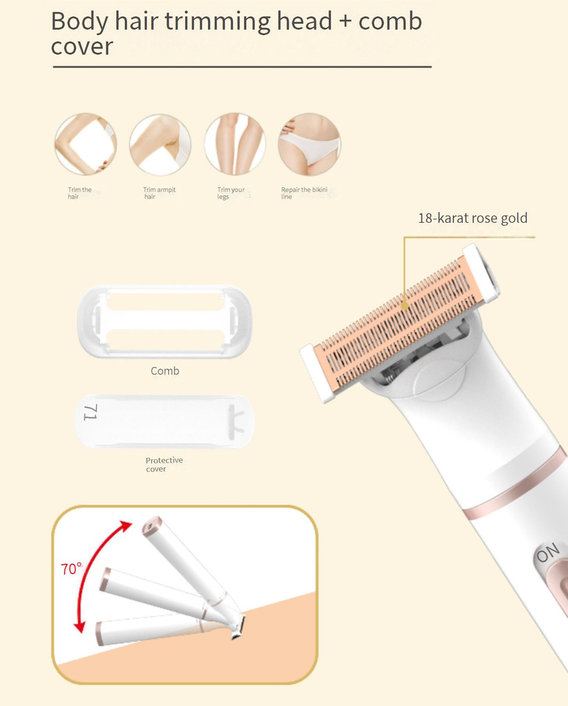 Depilator do usuwania włosów, urządzenie do usuwania włosów, golenie dla kobiet, trymer do brwi, wielofunkcyjna maszynka do golenia dla mężczyzn 5 w 1_voghion.com