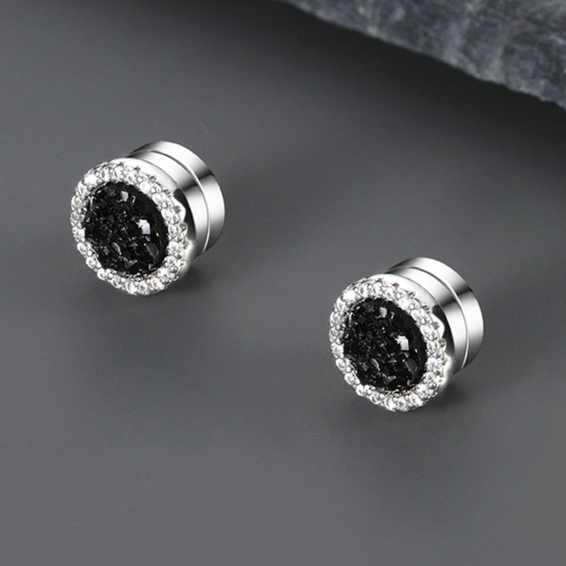 Magnetic Clip-On Earrings For Men - Hypoallergenic Silver Plated Pain-Free Ear Cuffs, Trendy Minimalist Cloud Design, Non-Piercing Ear Jewelry Set_voghion.com