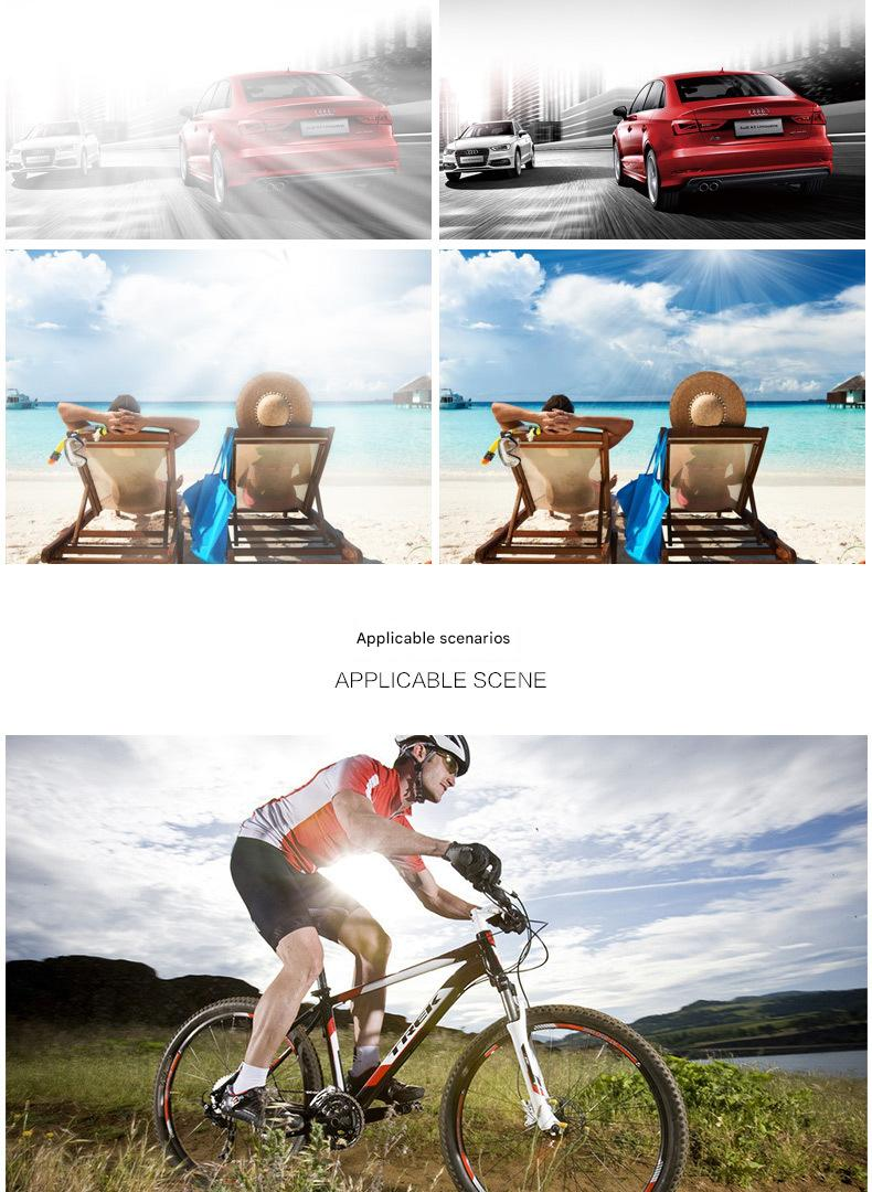 NOKO - Occhiali da ciclismo, occhiali da escursionismo polarizzati, set di lenti intercambiabili senza montatura, compatibili con occhiali miopi e occhiali da moto._voghion.com