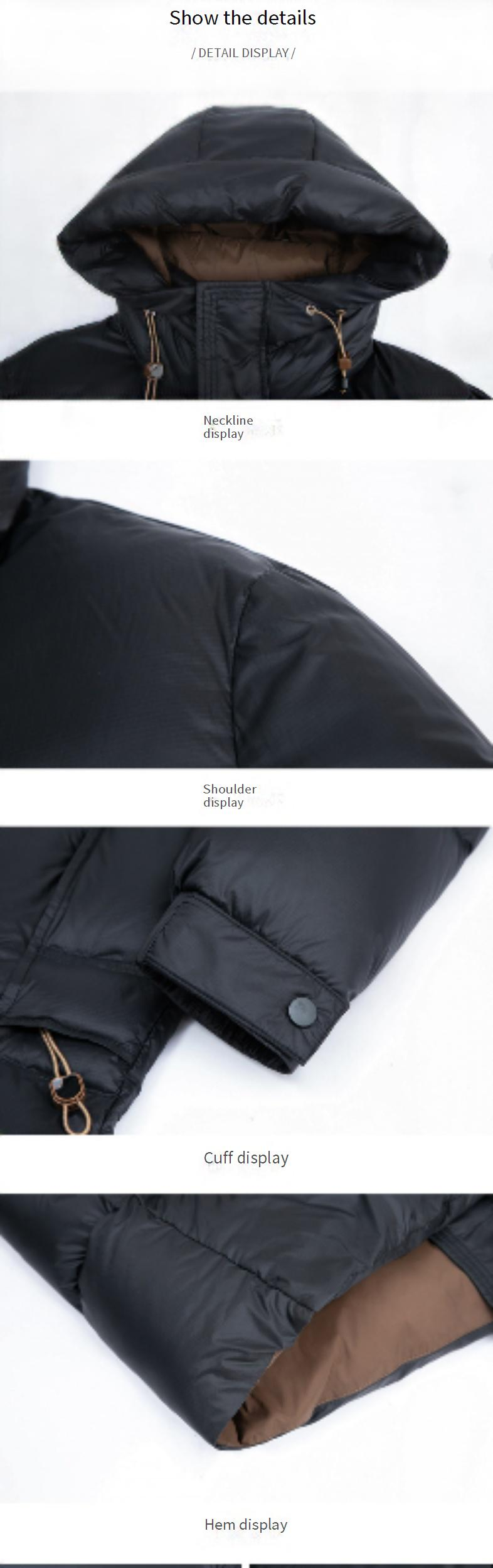Men's Winter Long Down Jacket With Hood - 90% White Duck Down, 800 Fill Power, Windproof & Machine Washable, Slim Fit For Extreme Cold Weather_voghion.com