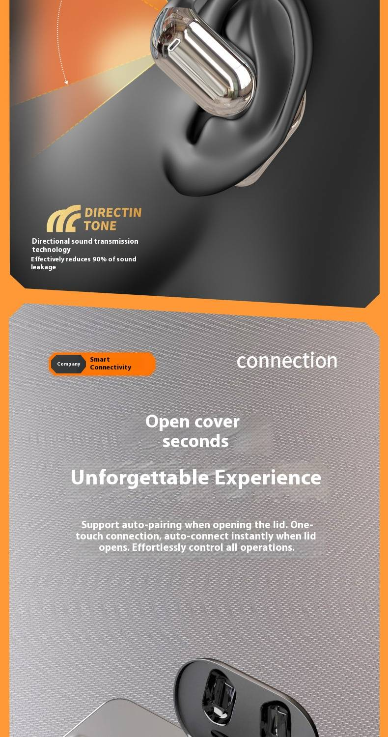 Q16 Open-Ear Bluetooth Headphones With AI Translation, Wireless Clip-On Stereo Earbuds, IPX5 Waterproof, 8H Playtime, Bluetooth 5.4_voghion.com