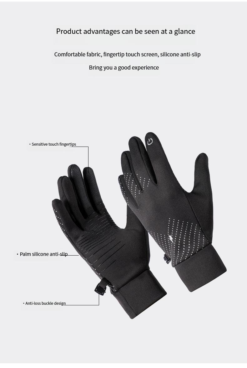 Guanti da uomo, autunnali e invernali, guanti da ciclismo per alpinismo, escursionismo, sport, corsa, antiscivolo, touch screen, sottili in velluto, elastici_voghion.com