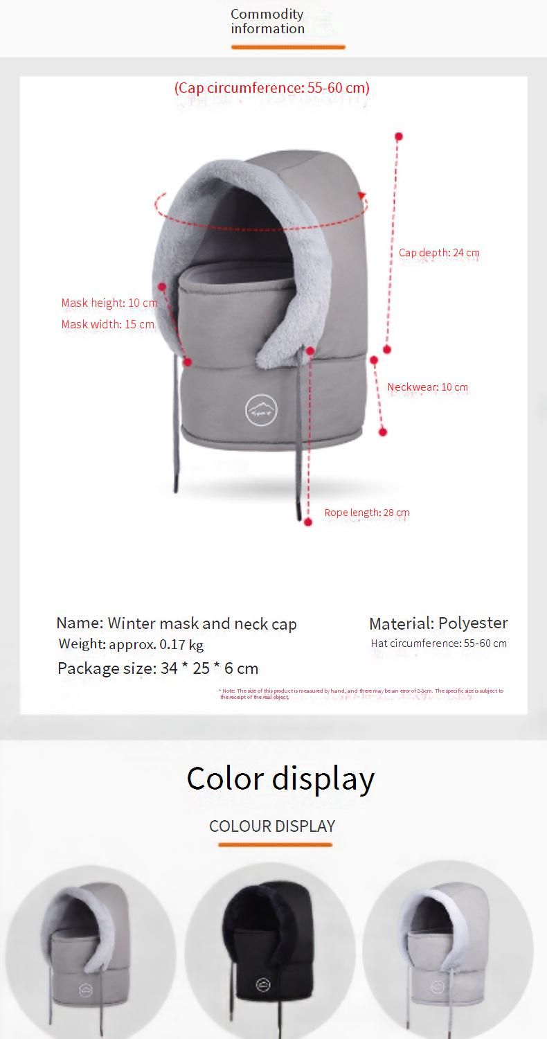 Unisex Winter Cycling Hat With Face Mask - Windproof, Waterproof & Thermal Ear Protection For Biking Commuters_voghion.com