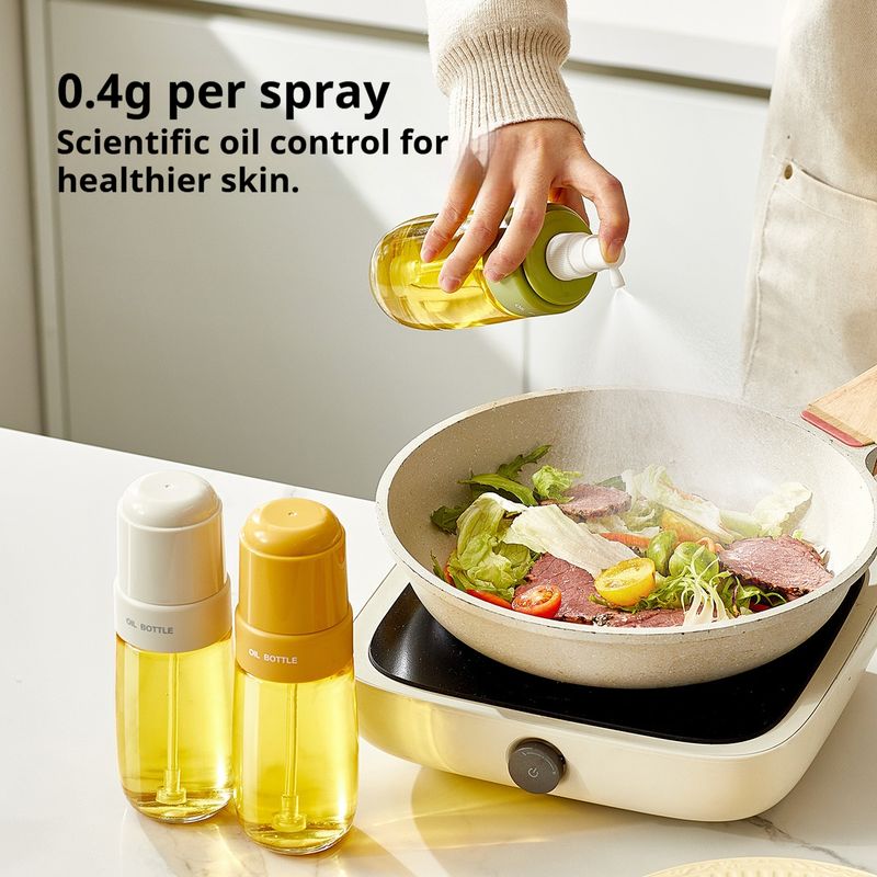 Glass Oil Spray Bottle For Cooking, 200ml Kitchen Oil Mister With Fine Mist Sprayer, Non-Stick Oil Dispenser For Baking, Grilling, Salad_voghion.com