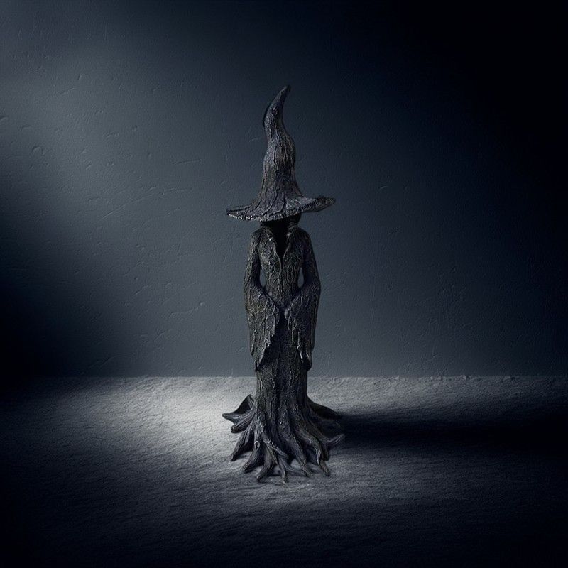 Magic Witch Resin Statue - Halloween Horror Decor For Home Courtyard Garden, Spooky Ghost Ornament_voghion.com