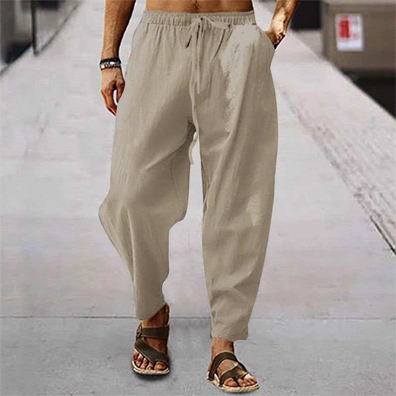 Premium Products 2025 Summer Men's Hip Hop Breathable Cotton Loose Relaxed Sports Pants_voghion.com