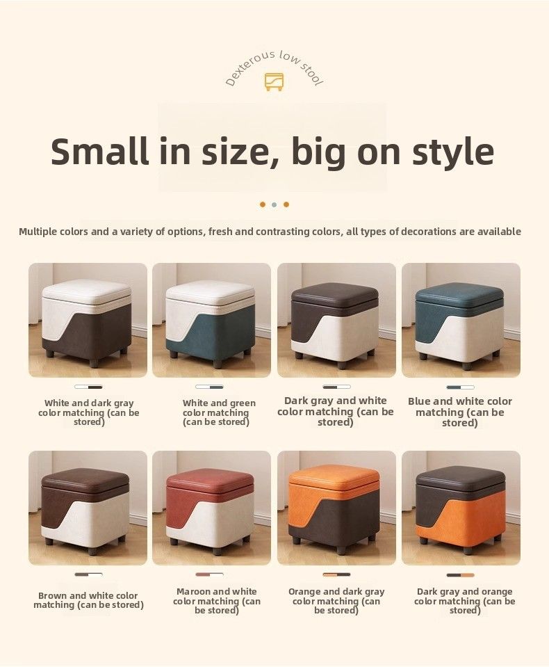 Pour un usage domestique, canapé, table basse simple, entrée, tabouret de rangement pour chaussures, petit tabouret bas pour salon_voghion.com