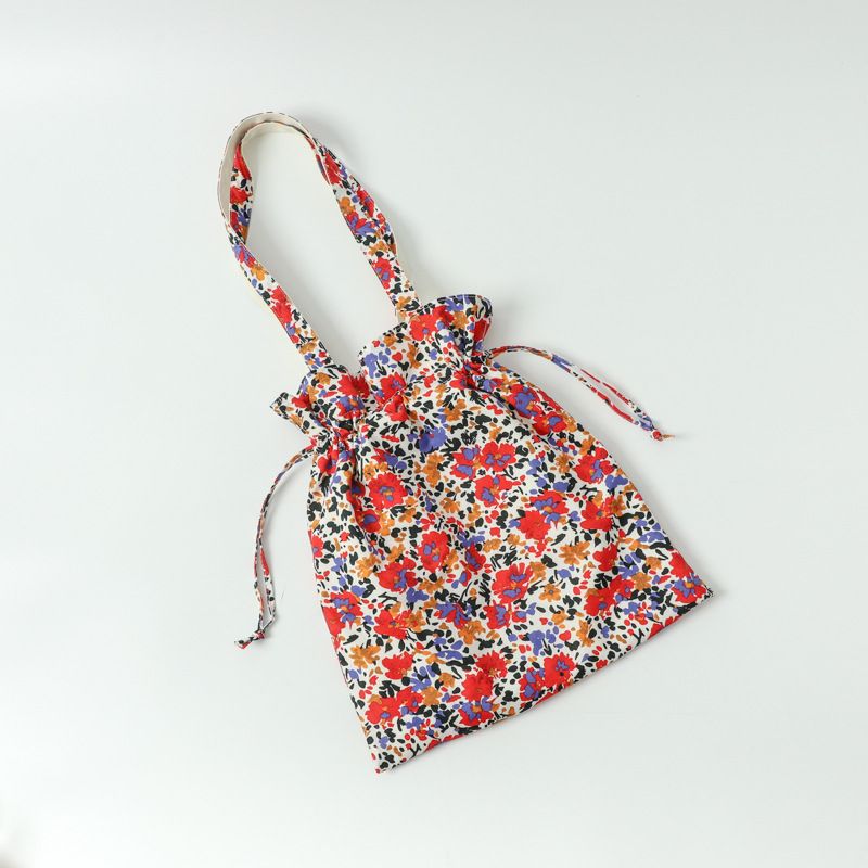 2025 New Printed Canvas Shoulder Fresh Style Cloth Student Commuter Large Capacity Small Floral Cotton Bag_voghion.com