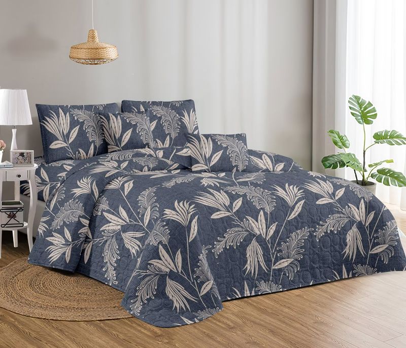 Couverture matelassée trois pièces imprimée respirante lavable en machine pour lit double extra large_voghion.com