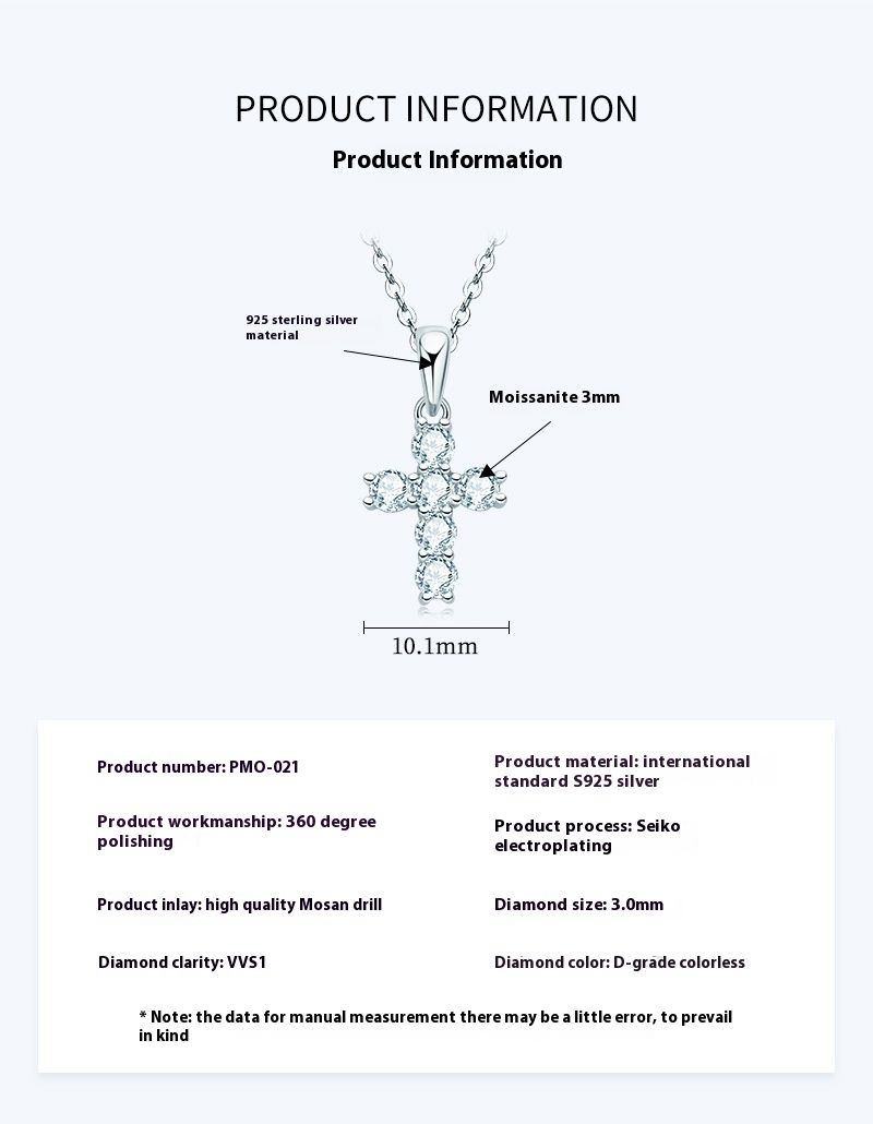 Classico ciondolo Mosan in argento puro placcato oro collana con croce alla moda_voghion.com