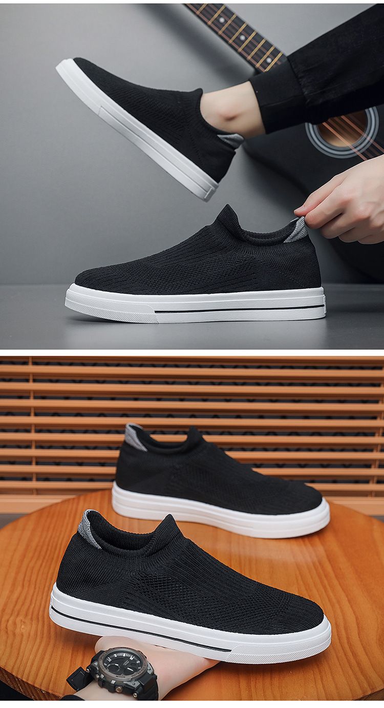 Letnie nowe oddychające skarpetki, męskie koreańskie uniwersalne płaskie buty sportowe z siateczki tkanej, codzienne buty do chodzenia po desce_voghion.com
