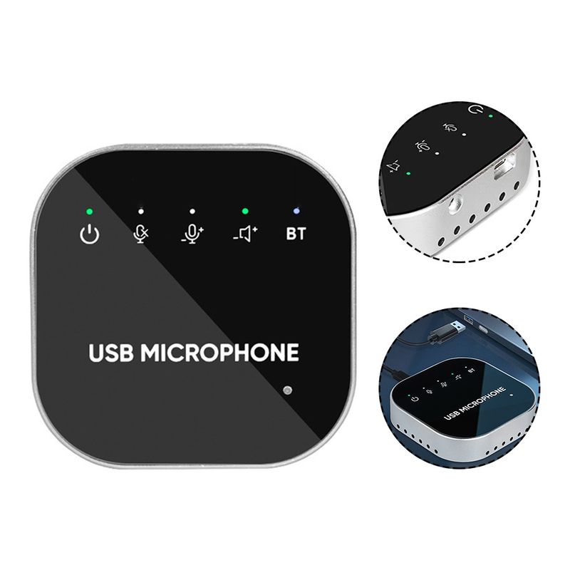 Bluetooth-compatible Desktop Usb Conference Speakerphone Microphone Built-in Speaker Pc Laptop For Audio Recording_voghion.com