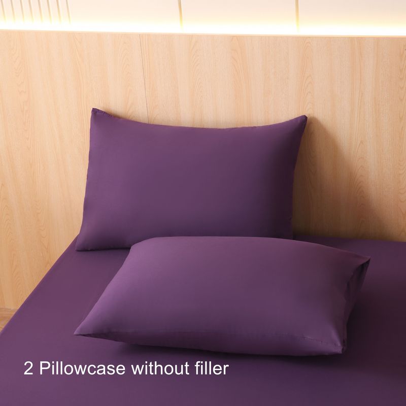 Kissenbezug-Set aus 100 % gebürstetem Flanell-Polyester (2er-Pack) – ultraweich und atmungsaktiv, moderne Unifarben, hypoallergen und knitterfrei_voghion.com