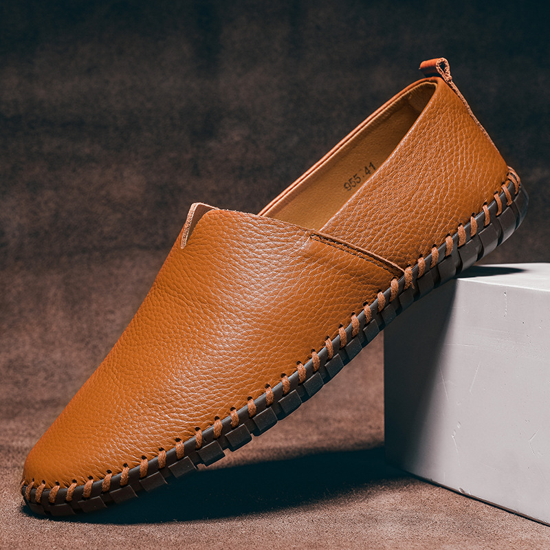 Scarpe da guida traspiranti basse, comode e comode, da uomo, in pelle, di qualità imbattibile, casual e alla moda._voghion.com