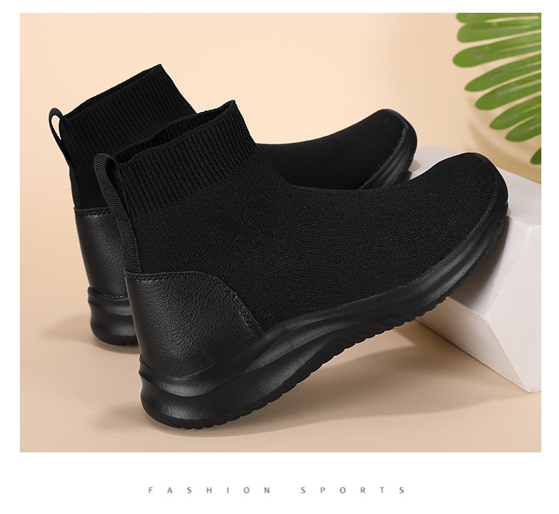 Plus Size Women's Breathable Sock Sneakers Slip-On Lazy Shoes_voghion.com