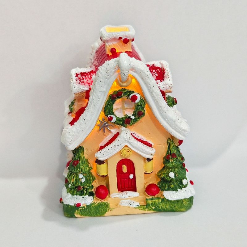 New Snow House Aromatherapy Burner Night Light Home Living Room Christmas Atmosphere Decoration Creative Ornament_voghion.com