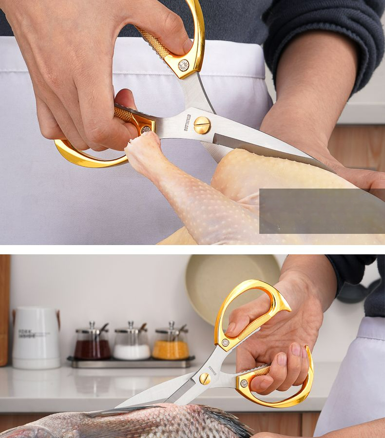Original Japanese Household Stainless Steel Tailor Fabric Paper Kitchen Heavy Duty Chicken Duck Bone Scissors_voghion.com