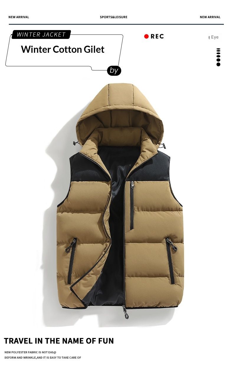 Nordmann Cross-Border Nouvelle collection automne-hiver pour homme, en coton imperméable, vêtements de travail et de sport d'extérieur, gilet chaud et épais._voghion.com