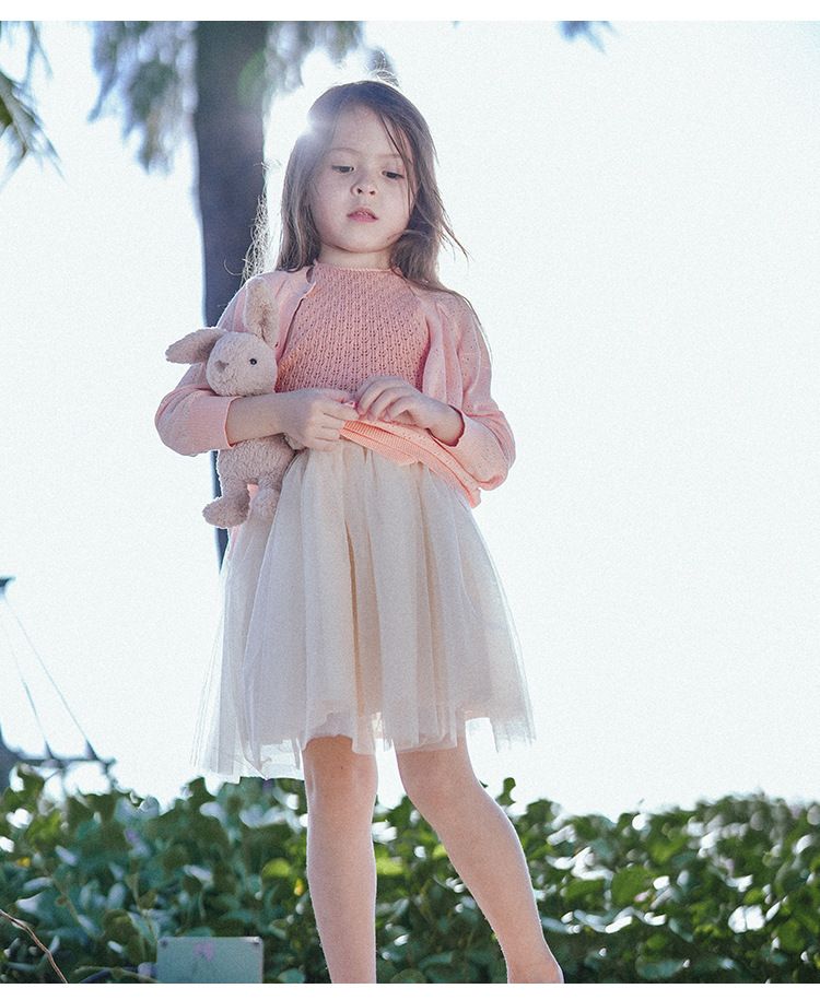 "Breathable Knit Cardigan For Girls – Lightweight Summer Cover-Up With Hollow Design & UV Protection"_voghion.com