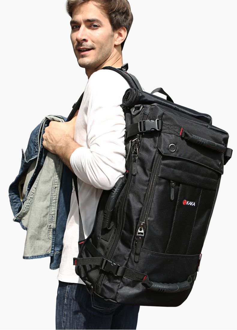 Large Capacity Backpack Men's Travel Bag Leisure Backpack Three Purpose Student Mountaineering Bag With Lock Waterproof Backpack_voghion.com