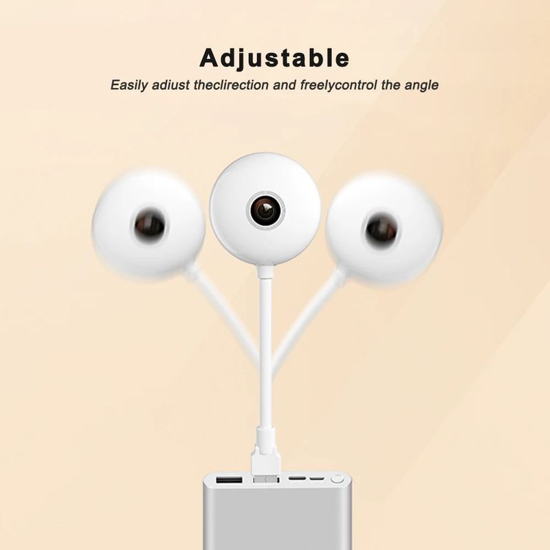 Smart USB-lampkamera - 3MP mini WiFi-säkerhetskamera för inomhusövervakning av baby (Plug & Play-nattseende, 2-vägs ljud, rörelsedetektering)_voghion.com
