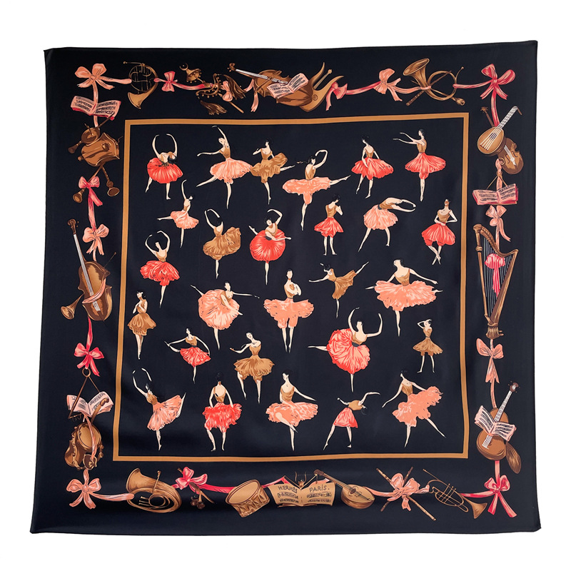 Ladies Style Scarf, Ballet Girl Scarf, New Style Big Scarf, 90cm Twill Silk Shawl, Headband, Thin Scarf_voghion.com