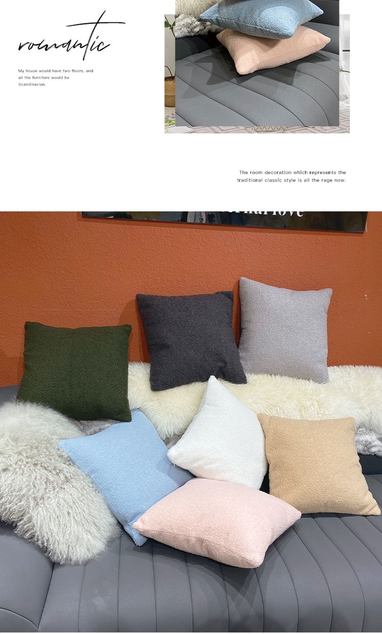 Plush Cushion Cover Cozy Faux Fur Teddy Pillow Cover For Sofa Living Room 18x18 Decorative Pillows Nordic Home Decor Pillowcase_voghion.com