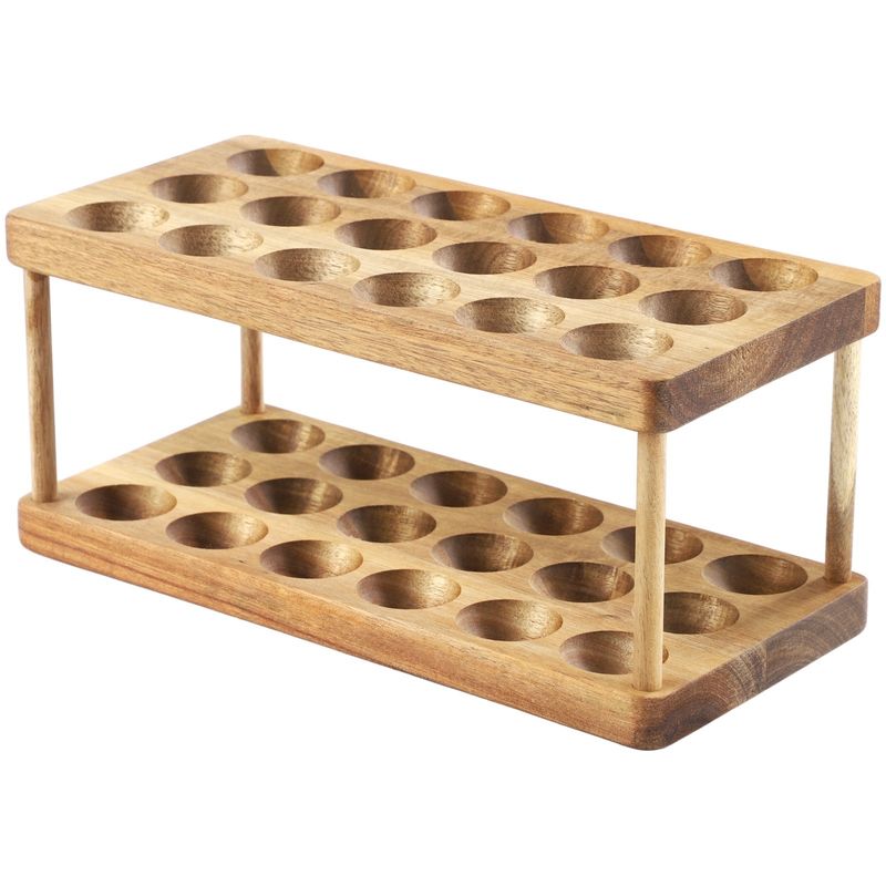 2 Tiers Wooden Egg Holder Countertop Stackable Wooden Egg Storage Holder Egg Collecting Wood Rack Farm Fresh Egg Organizer Stand_voghion.com