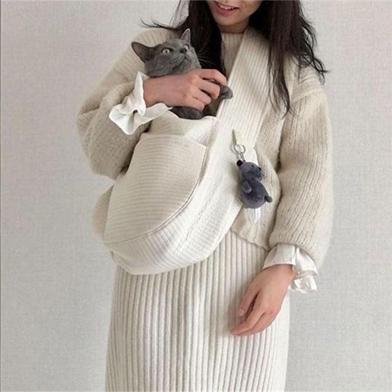 Trasportino per esterni portatile piccolo zaino per animali domestici cane a tracolla gatto borsa a tracolla grande capacità Internet Celebrity_voghion.com