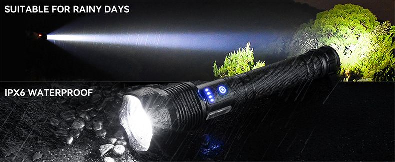 XHP70 High Brightness Aluminum Alloy Zoom Emergency Rechargeable Outdoor Camping COB Flashlight XHP90_voghion.com