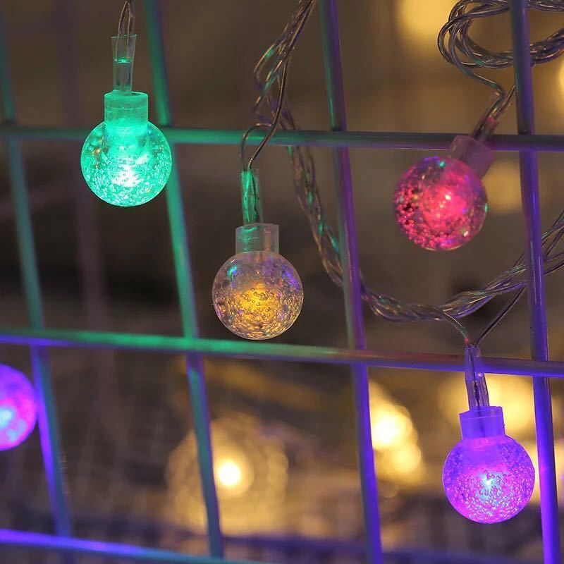 Mehrfarbige LED-Lichterkette (3, 6, 10 m) mit Kristallen, USB-betrieben, für den Außenbereich, ideal als Weihnachts-, Party- oder Hochzeitsdekoration._voghion.com