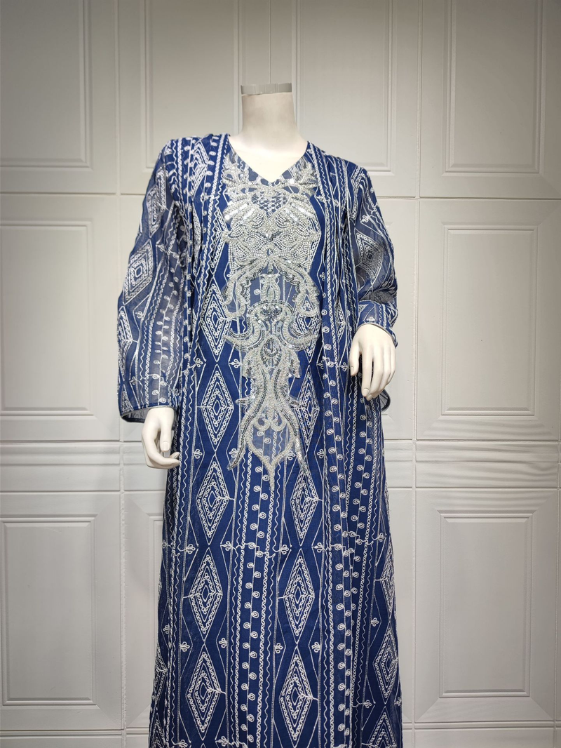 Women's Muslim Evening gown Muslim large size sequin embroidered robe_voghion.com