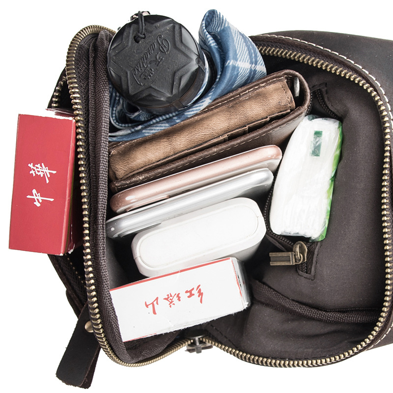 Neue Crazy Horse-Truhe für Herren-Stirnband, Rindsleder-Rucksack, Umhängetasche aus echtem Leder mit einer Schulter, Freizeitsport_voghion.com