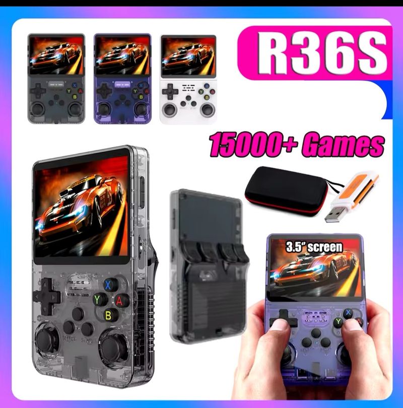 Console de jeux vidéo portable rétro R36S 128 Go, Linux, écran IPS 3,5 pouces, plus de 15 000 jeux_voghion.com