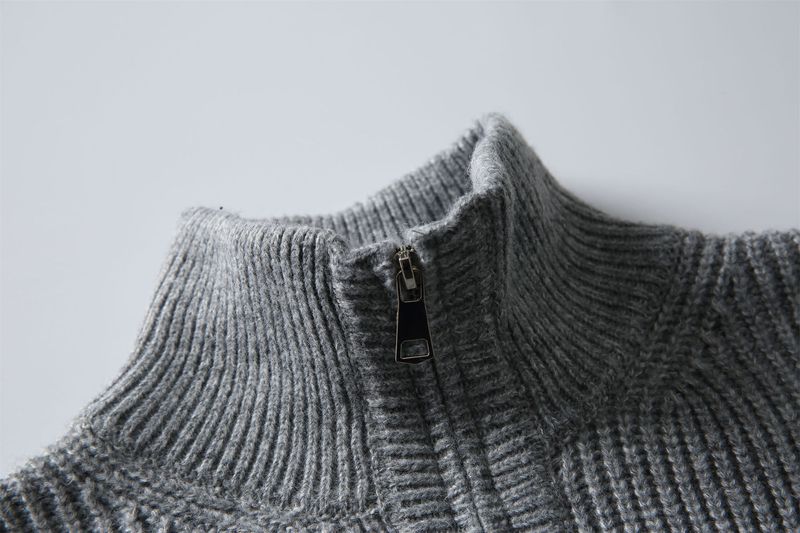 Maglione con collo alto e mezza zip 2025 per uomo, stile casual, base pullover, maglieria autunnale e invernale_voghion.com